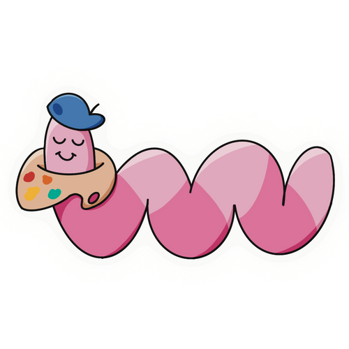 Art Worm Sticker