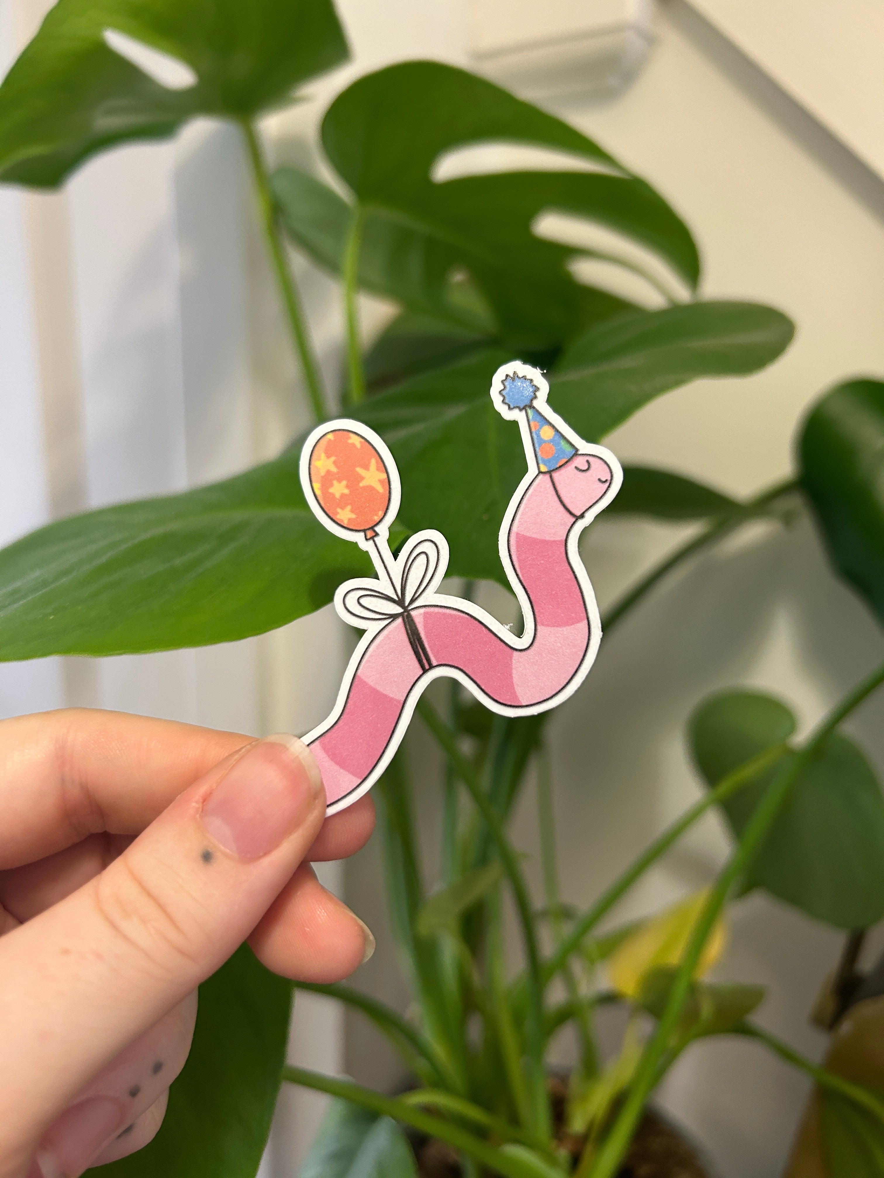 Birthday Worm Sticker