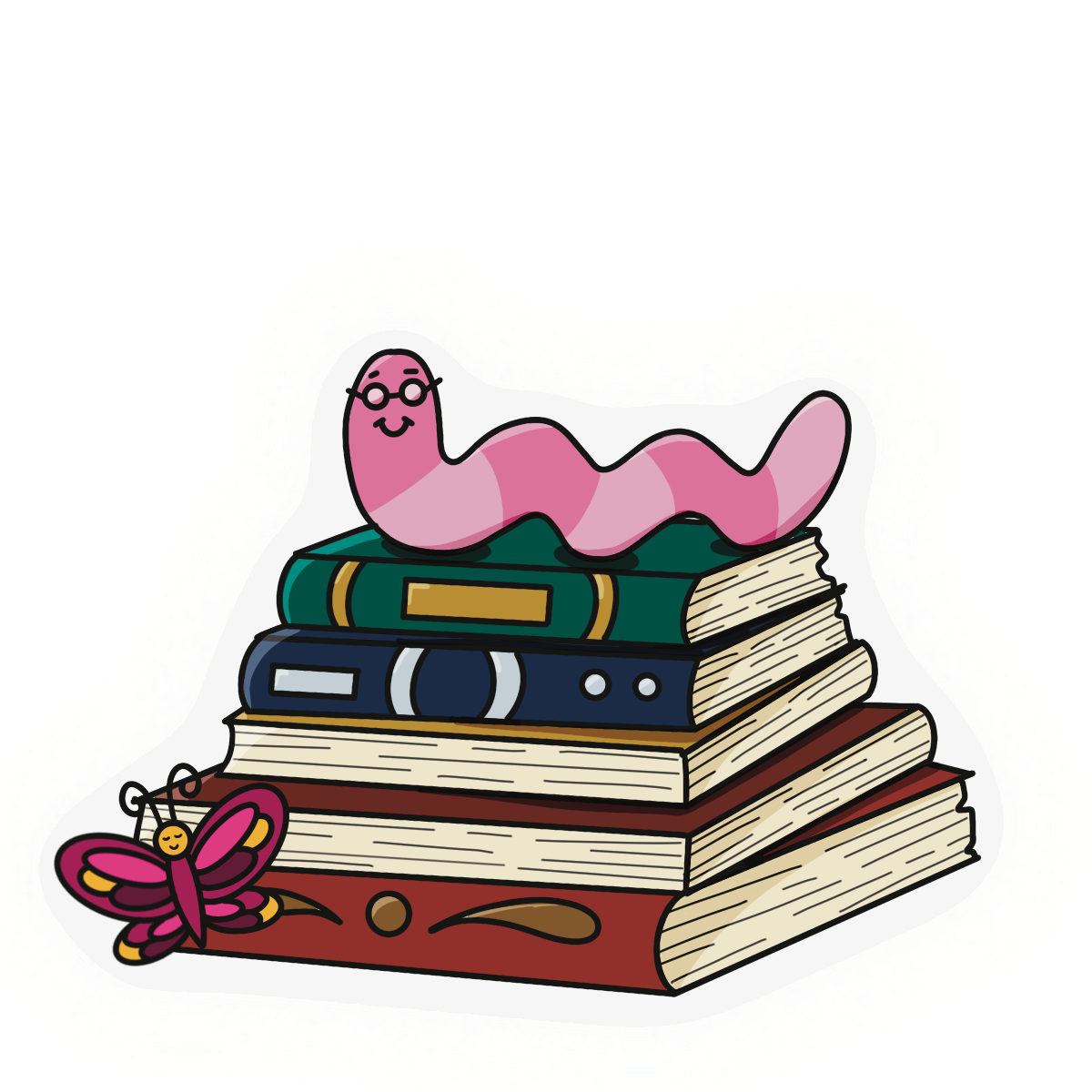 Book Worm Sticker