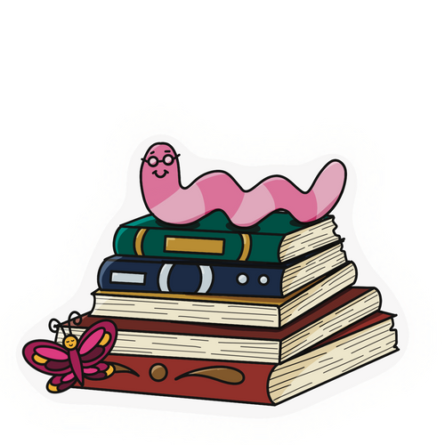 Book Worm Sticker