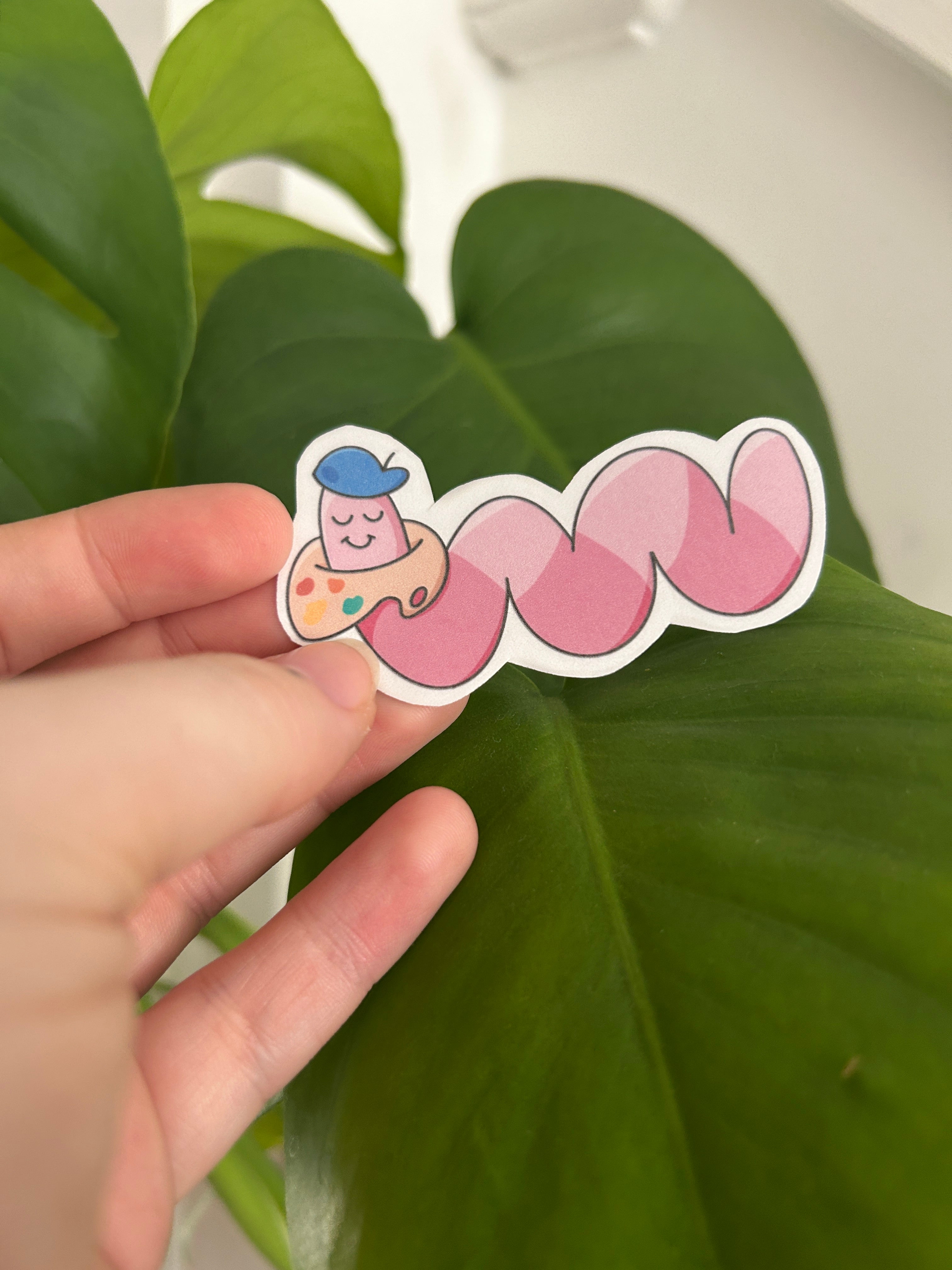 Art Worm Sticker